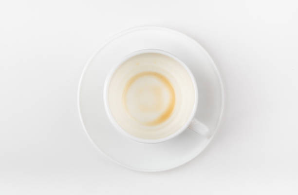 istock A cup of coffee drunk on a white background. 1482882702