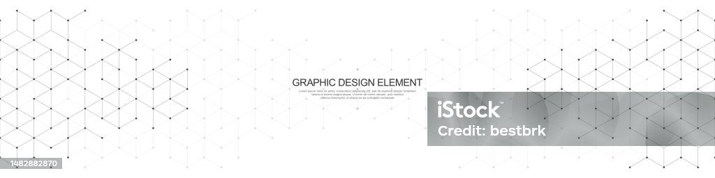 Geometric Pattern Header Panoramic View Of Abstract Geometric Background With Hexagons Shape ...