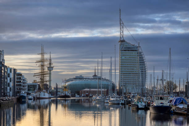 Bremerhaven, Germany: Feb 19th 2023:  Bremerhaven is a seafront town in North Germany with a strong relationship with maritime lifestyle.