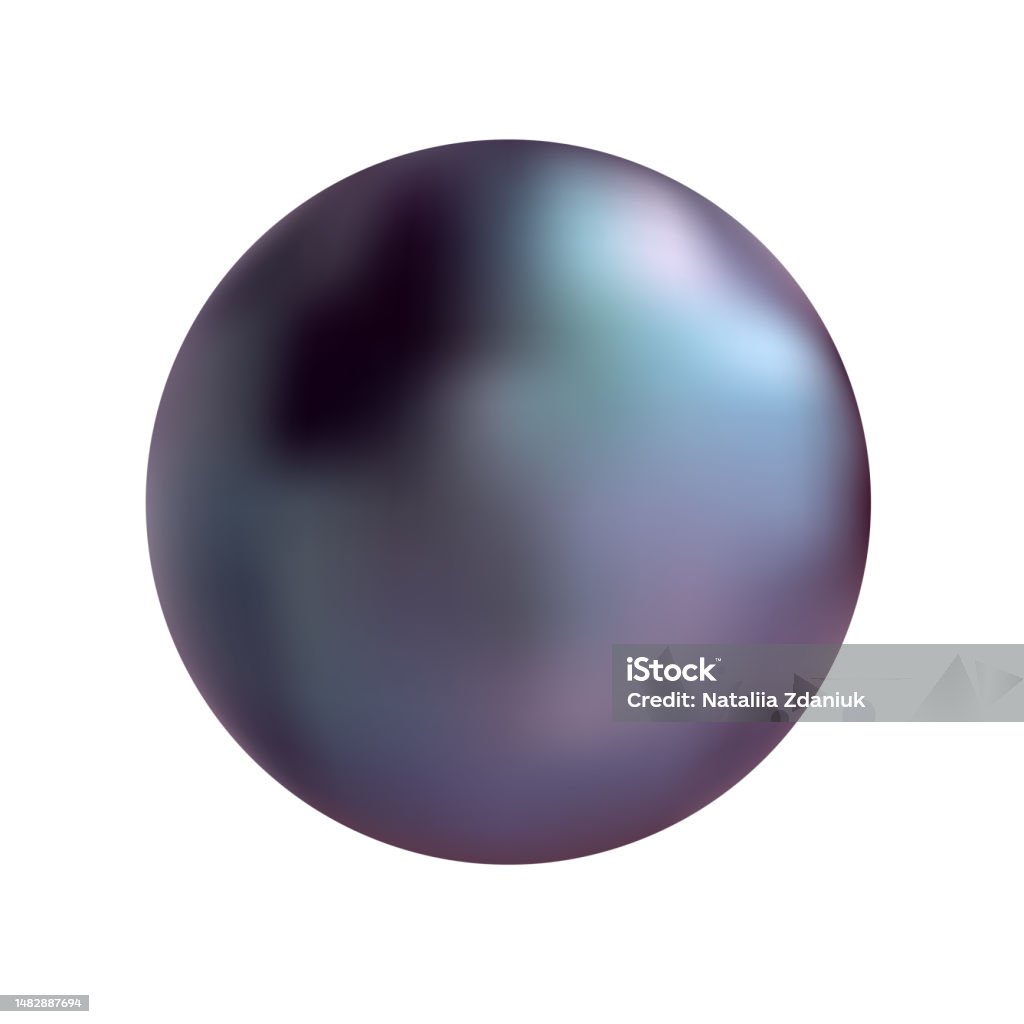 Black Pearl Isolated Vector Illustration Jewel Stock Illustration