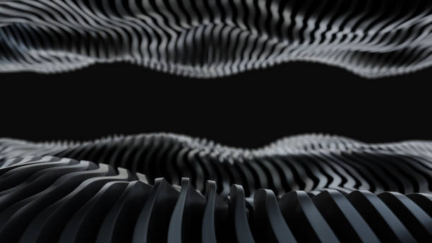 istock Abstract dark geometric digital background. Black metallic shapes. 1482888678