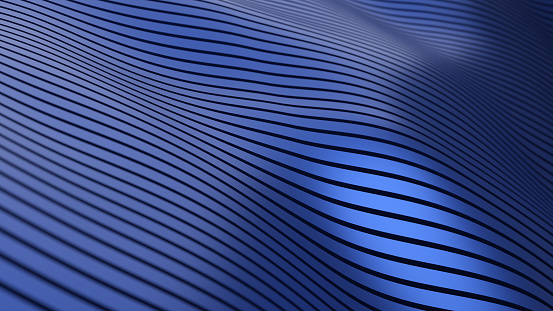 Abstract dark geometric digital background. Dark navy metallic flowing pattern.