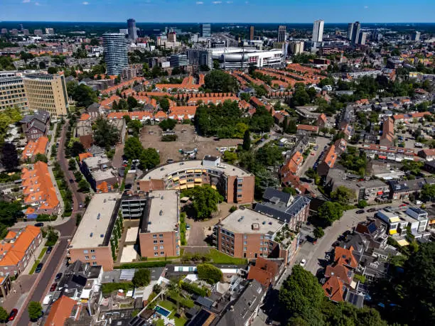 Eindhoven is a city located in the province of North Brabant, in the south of the Netherlands.  It is known for being a center of technology and design.  The Philips company was born in this city, which built the Philips Stadion, where PSV plays.