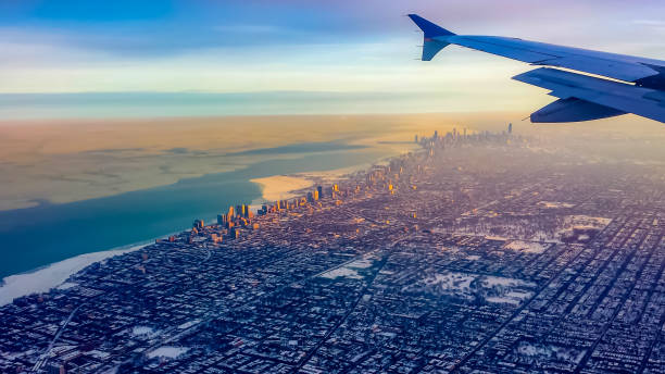 istock Airplane Views, Chicago Skyline 1482890933