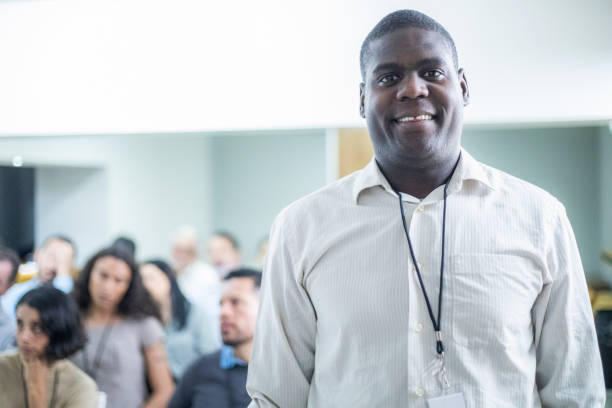 istock Portrait of conference participant 1482892850