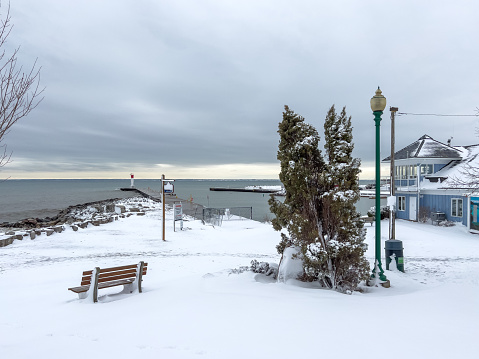 Winter view of Oakville town in Halton Region, Ontario, Canada.