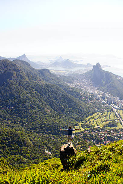 istock Young man at the top of Rio de Janeiro 148290213
