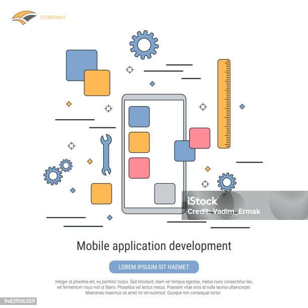 Mobile Application Development Gui Construction Vector Concept Stock ...