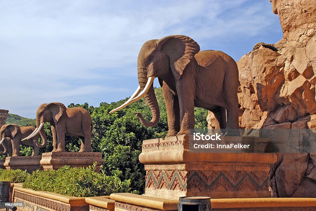 statue of elephants Statue of elephants in Lost City(South Africa) Sun City - South Africa Stock Photo