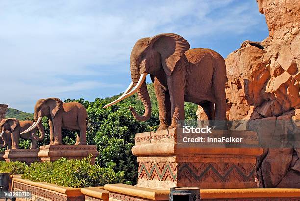 Statue Of Elephants Stock Photo - Download Image Now - Sun City - South Africa, South Africa, Africa