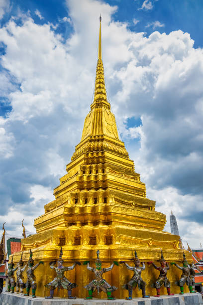 Phra Suvarnachedi, one of the golden chedis at Wat Phra Kaew in Bangkok, Thailand.
