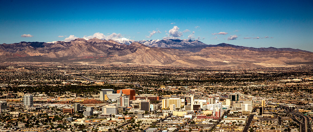 Las Vegas City Skyline shot from a helicopter