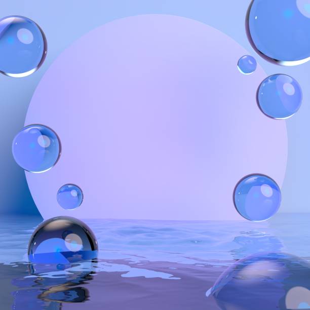 istock Product Presentation Podium Cosmetic Makeup Water Reflection Moisturizer Serum Bubble 1482911974
