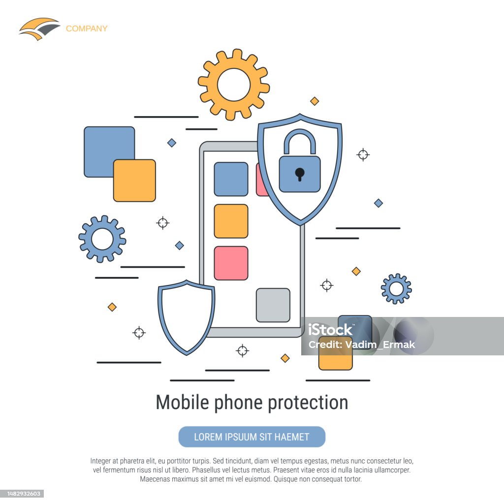 Protection Format Phone Mobile Phone Protection Vector Concept Stock Illustration - Download ...