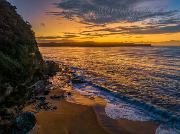 istock Aerial sunrise seascape with high cloud 1482934814