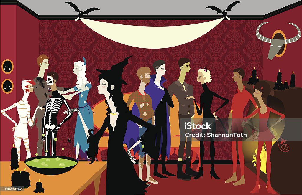 Grande Festa de Halloween com Banner - Royalty-free Clip Art arte vetorial