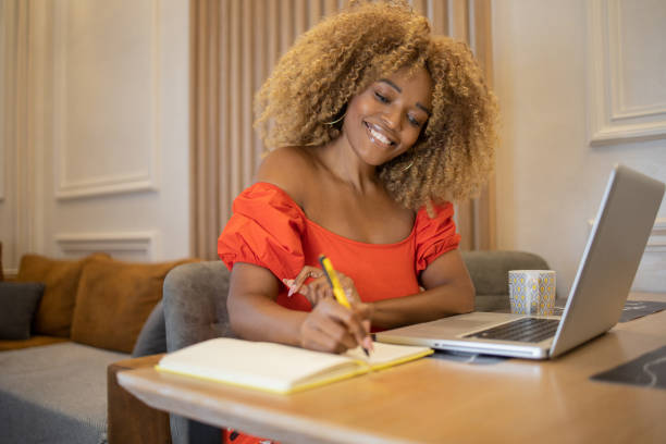 istock Young woman working from home 1482947237