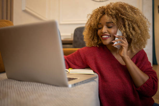 istock Young woman working from home 1482947250