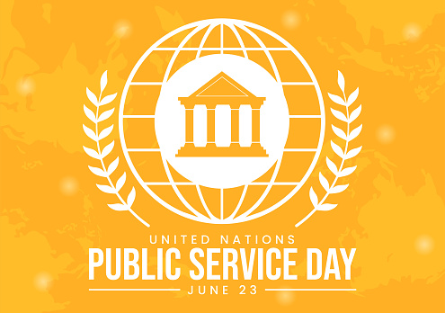 United Nations Public Service Day Vector Illustration on June 23 with Publics Services to the Community in Flat Cartoon Hand Drawn Poster Templates