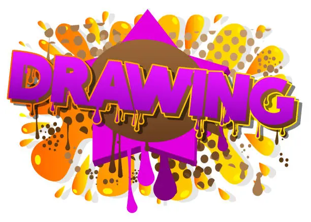 Vector illustration of Drawing. Graffiti tag. Abstract modern street art decoration performed in urban painting style.