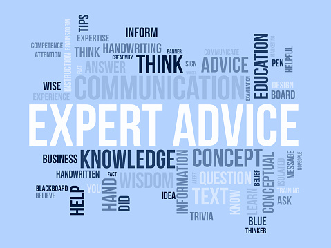 Word cloud background concept for Expert advice. Service support help with expert opinion guidance. vector illustration.
