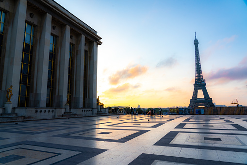 France, Paris - September 20, 2022: The Eiffel tower seen from Trocadero square