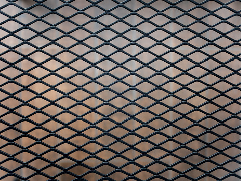 Metal grid in front of a shop window