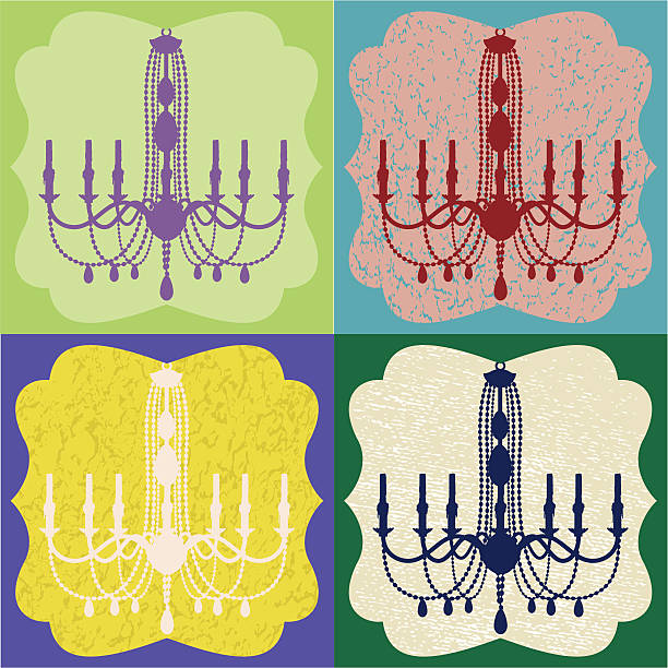 candle chandelier pop art in vector vector art illustration