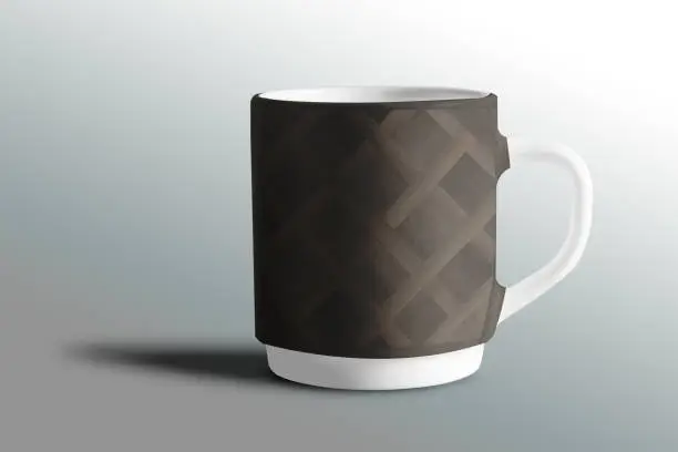 cup with wood design, wood paper sample, wood paper