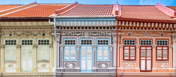 istock Colorful doors and windows on a building exterior 1482969783
