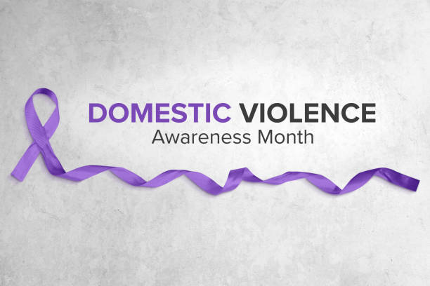 istock Purple Ribbon, Domestic Violence Concept with Copy Space 1482977685