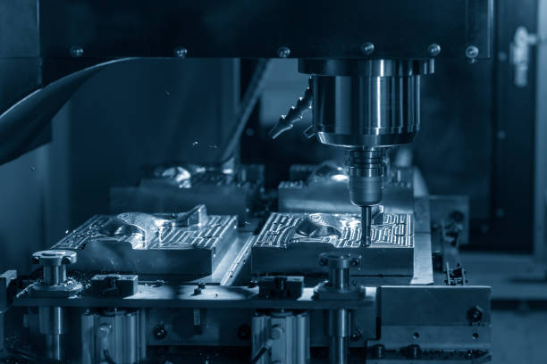 istock The CNC milling machine rough cutting the injection mold parts by indexable tools. 1482981440