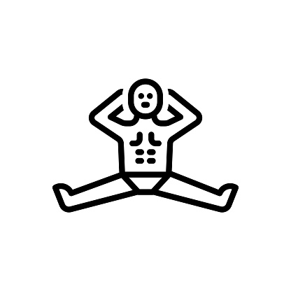 Icon for fitness, exercise, strength, robustness, sturdiness, vigor, good health, physical fitness, muscularity
