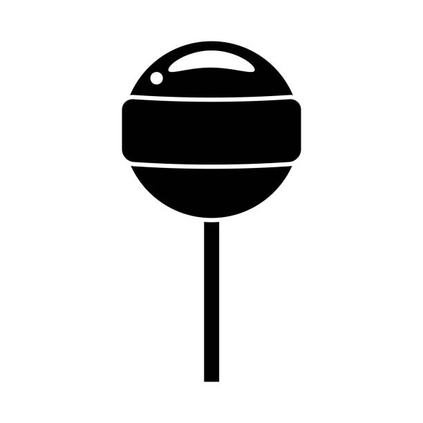 illustrations, cliparts, dessins animés et icônes de bonbons dans un emballage sucette icône silhouette noir style plat vecteur isolé - taffy