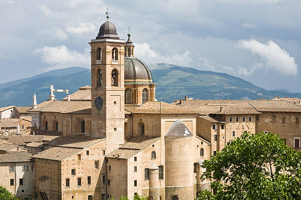 The cathedral and ducal palace of Urbino in the Marche region of Italy