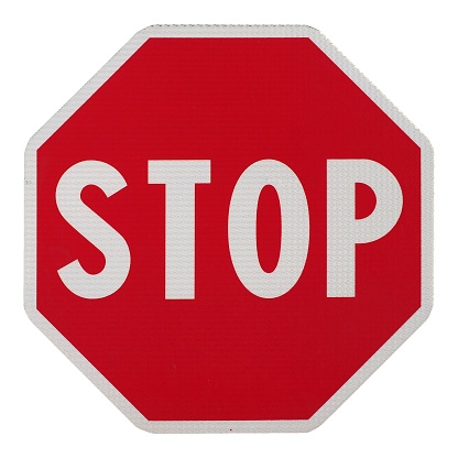 Regulatory signs, stop traffic sign isolated over white background