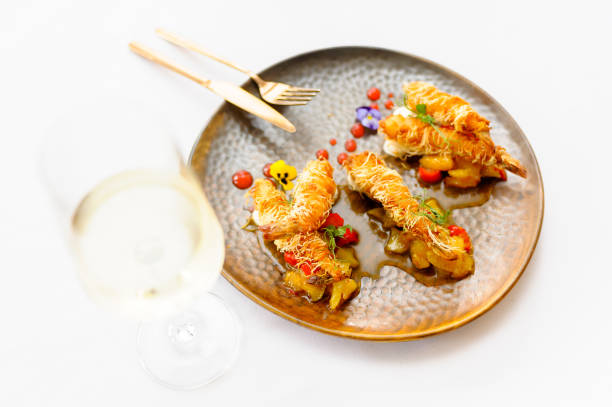 istock Shrimps in batter on a brown plate 1482992021
