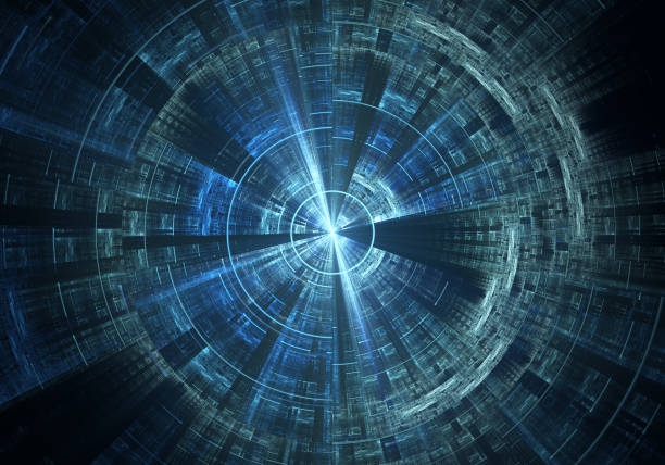 istock Abstract fractal art background which suggests digital data or a science fiction tunnel or space station. 1482994172