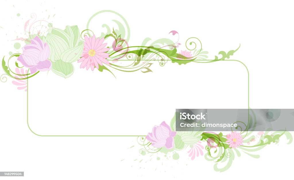 Banner con lotus - arte vectorial de Cabeza de flor libre de derechos