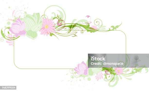 Banner Com Lotus - Arte vetorial de stock e mais imagens de Cabeça de Flor - Cabeça de Flor, Cor de rosa, Cor verde