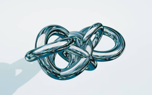 istock Metallic donut rings with circularly varying and overlapping layers 1483002013