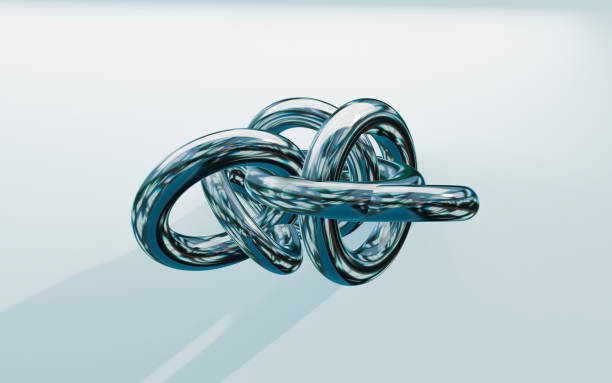 istock Metallic donut rings with circularly varying and overlapping layers 1483002015