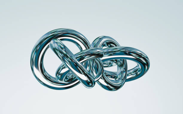 istock Metallic donut rings with circularly varying and overlapping layers 1483002018