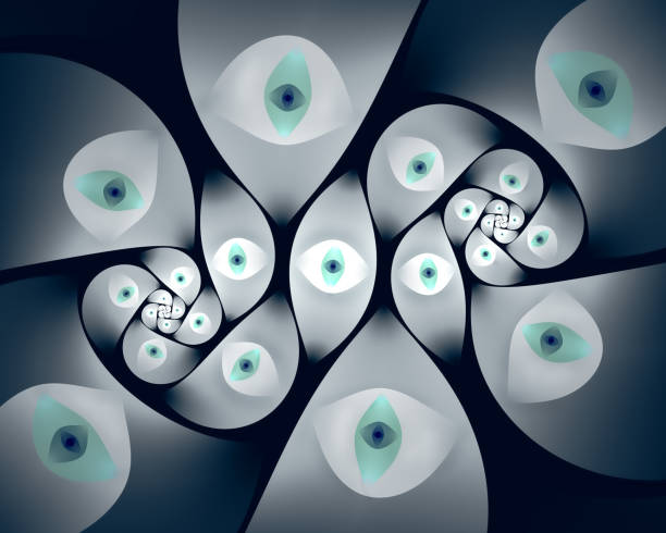 Abstract fractal art background which suggests infinitely repeating eyes within eyes.