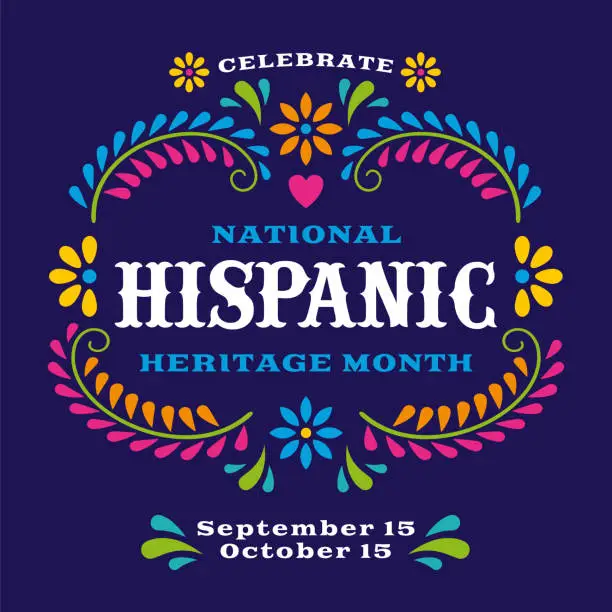 Vector illustration of Hispanic heritage month. Vector web banner, poster, card for social media and networks.