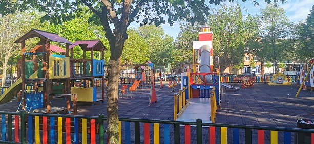 Children's games in public park