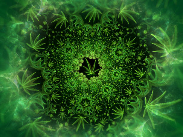 istock Weed. Fractal art of cannabis leaf. 1483009475