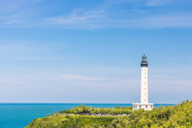 Biarritz lighthouse and the Atlantic Ocean on a summer day in France