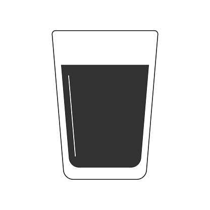 Vector glass of water flat design. Carefully layered and grouped for easy editing.