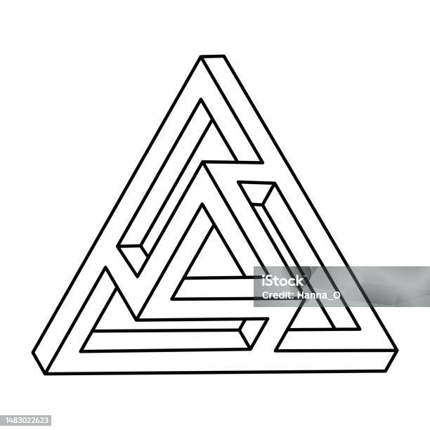 Impossible Triangle Problem Geometric Figures Impossible Optical Illusion Shape Optical Art Object ...